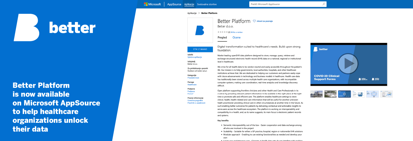 Better Platform is now available on Microsoft AppSource to help healthcare organizations unlock their dataWeb 1400 x 480px